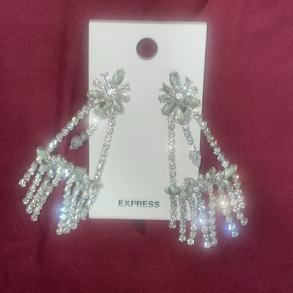 Express Rhinestone Embellished Chandelier Drop Earrings - Picture 5 of 14